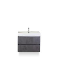 Maxx XL Badmeubelset 80 cm - Beton Antraciet - Wastafel Kube 1 kraangat