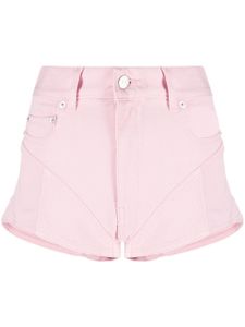 Mugler short en jean à empiècements - Rose