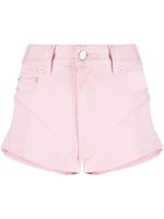 Mugler short en jean à empiècements - Rose