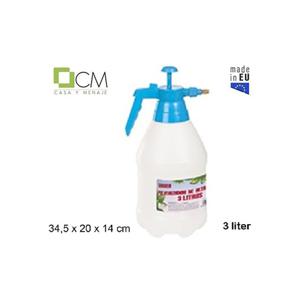 Plantenspuit met hoge druk sproeier/vernevelaar - kunststof - 3 liter - blauw/wit - 34 cm