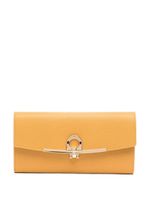 Ferragamo portefeuille en cuir à logo Gancini - Marron