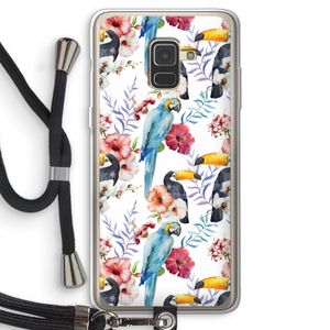 Bloemen tukan: Samsung Galaxy A8 (2018) Transparant Hoesje met koord
