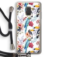Bloemen tukan: Samsung Galaxy A8 (2018) Transparant Hoesje met koord