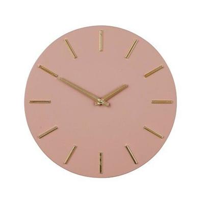 Wandklok - roze/goud - D36 cm - aluminium - muur klok - rond