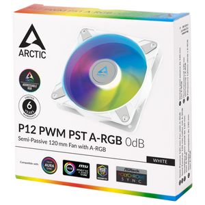 ARCTIC P12 PWM PST A-RGB 0dB Computer behuizing Ventilator 12 cm Wit 1 stuk(s)