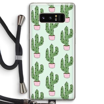 Cactus Lover: Samsung Galaxy Note 8 Transparant Hoesje met koord