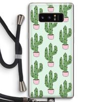 Cactus Lover: Samsung Galaxy Note 8 Transparant Hoesje met koord