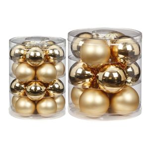 42x stuks glazen kerstballen elegant goud mix 6 en 8 cm glans en mat - Kerstbal