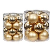 42x stuks glazen kerstballen elegant goud mix 6 en 8 cm glans en mat - Kerstbal - thumbnail