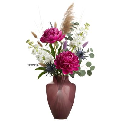 Bloemenvaas Olaf - paars - glas - D21 x H30 cm - decoratie - vazen Bloemenvaas Olaf - paars - glas - D21 x H30 cm - decoratie - vazen