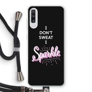 Sparkle quote: Samsung Galaxy A70 Transparant Hoesje met koord