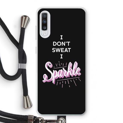 Sparkle quote: Samsung Galaxy A70 Transparant Hoesje met koord