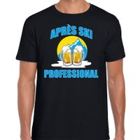 Apres-ski professional t-shirt wintersport zwart voor heren Apres-ski professional t-shirt wintersport zwart voor heren