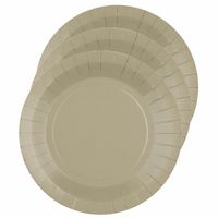 10x stuks feest gebaksbordjes taupe - karton - 17 cm - rond