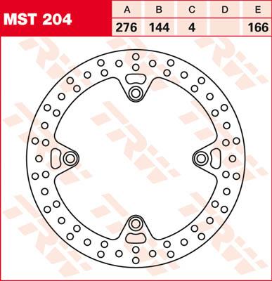 TRW Remschijf, remschijven voor de moto, MST204