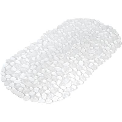 Badmat - antislip - transparant - kiezel - ovaal - 36 x 69 cm