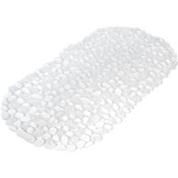 Badmat - antislip - transparant - kiezel - ovaal - 36 x 69 cm