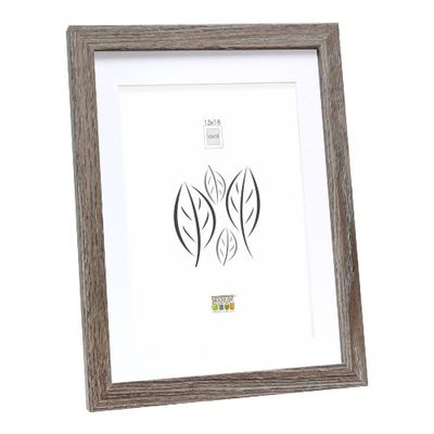 Deknudt Fotokader in vergrijsde eikkleur met witte passe-partout 18x24 S66KH3