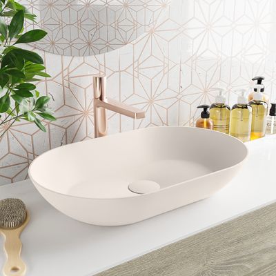 MONDIAZ ONNI Waskom solid surface 55cm kleur Linen / Linen