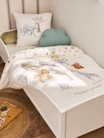 Parrure bedovertrek en kussensloop MISSION SAFARI in hydrofiel katoen, met gerecycled katoen ecru