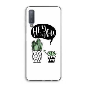 Hey you cactus: Samsung Galaxy A7 (2018) Transparant Hoesje