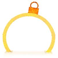 314 cm Voorverlichte Kerstboog Feestelijke Lichtboog met Decoratieve Gouden Kap 300 Warmwitte LED-Lampjes Kabelbinders Haringen 314 cm Voorverlichte Kerstboog Feestelijke Lichtboog met Decoratieve Gouden Kap 300 Warmwitte LED-Lampjes Kabelbinders Haringen