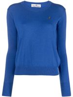 Vivienne Westwood Orb-embroidered cotton-cashmere jumper - Bleu - thumbnail