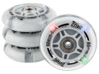 CRIVIT Wielen voor inline skates met kogellagers, set van 8 stuks/set van 4 LED-wielen (LED 80 mm)