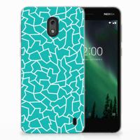 Nokia 2 | Hoesje maken | Cracks Blue