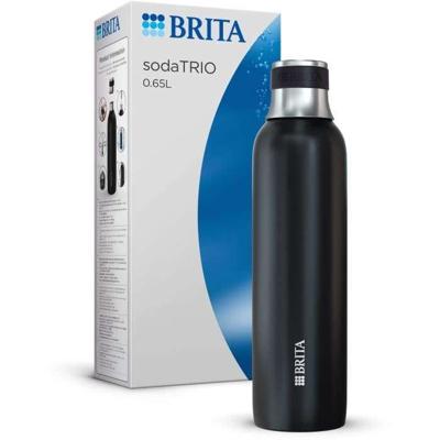 BRITA fles voor frisdrankTRIO - roestvrij staal - 0,65L - zwart