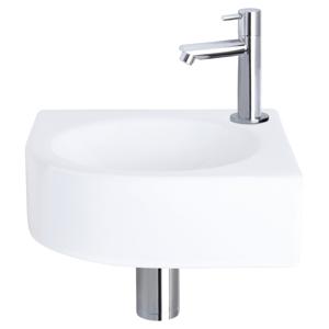 Differnz Cleo fonteinset keramiek - kraan recht - 30 x 30 x 10 cm - chroom