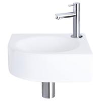 Differnz Cleo fonteinset keramiek - kraan recht - 30 x 30 x 10 cm - chroom