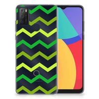 Alcatel 1S (2021) TPU bumper Zigzag Groen