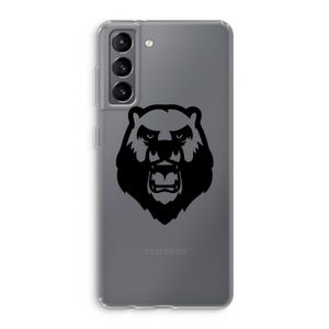 Angry Bear (black): Samsung Galaxy S21 Transparant Hoesje