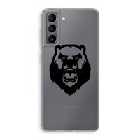 Angry Bear (black): Samsung Galaxy S21 Transparant Hoesje