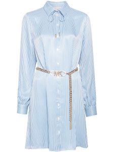 Michael Michael Kors robe longue ceinturée à rayures - Bleu