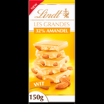 Lindt Chocolade Les Grandes Wit Amandel 150g bij Jumbo