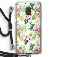 Gele kuif: Samsung Galaxy A8 (2018) Transparant Hoesje met koord