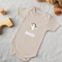 Romper bedrukken - Korte mouw - Beige - 74/80