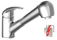 Ngk Schutte albatros ééngreepsmeraan keuken met uittrekbare sproeier | lage druk | chroom 33379