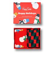 HAPPY SOCKS 2-Pack Snowman Soc Multi Katoen Happy Socks Gift Box Unisex