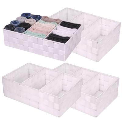 Opbergmanden - 4x - 3 vaks - wit - ladekast organizer - ondermode