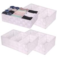 Opbergmanden - 4x - 3 vaks - wit - ladekast organizer - ondermode