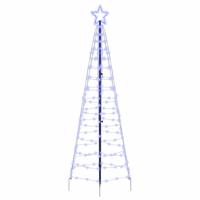VidaXL Led kerstboom met grondspiesjes met 390 led blauw 250 cm ijzer