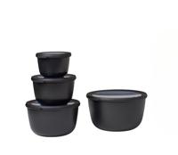 Set van 4 Mepal multikommen rond Cirqula nordic black 500 ml + 1000 ml + 2000 ml + 3000 ml