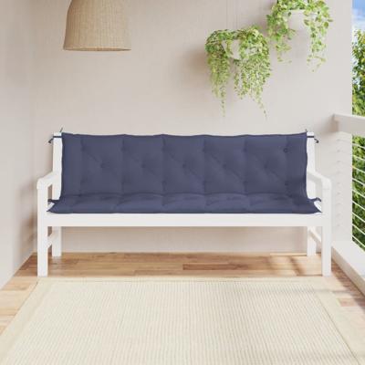 VidaXL Tuinbankkussens 2 st 180x50x7 cm oxford stof marineblauw