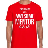 Awesome mentor cadeau t-shirt rood voor heren - thumbnail
