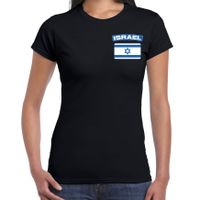 Israel landen shirt met vlag zwart voor dames - borst bedrukking 2XL  -
