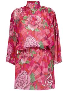 Amir Slama funel neck floral dress - Rose