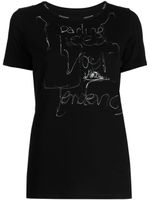 Yohji Yamamoto t-shirt à logo brodé - Noir - thumbnail